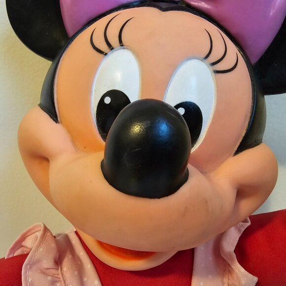 Mattel Disney Minnie Mouse Learn To Dress Rubber Face Doll Pink Vintage 14" - Picture 3 of 14